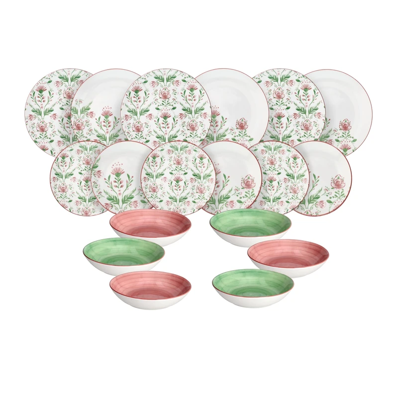 Tognana Lolita 18-Piece Dinner Set for 6 People, Porcelain, Multi-Colour - Image 1