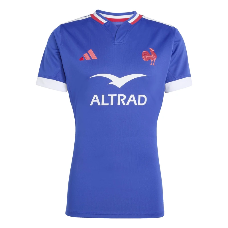 adidas Men's France Rugby Performance Fit Replica Shirt, semi Lucid Blue, L