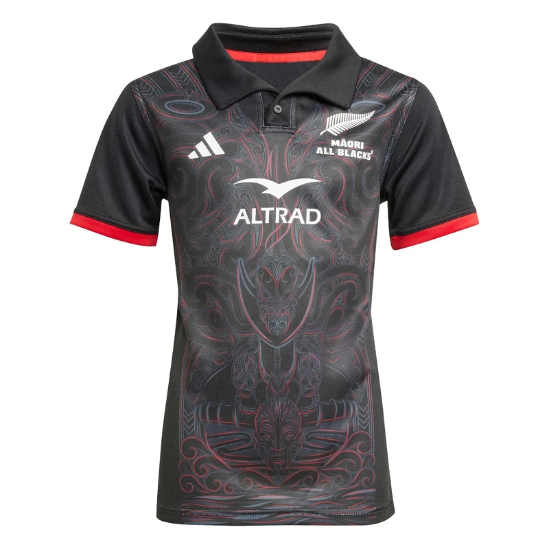 adidas Unisex Kids Maori All Blacks Home Youth Shirt, All Black, 15-16 Years