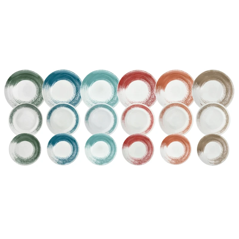 Tognana Nanami 18-Piece Dinner Set for 6 People, Porcelain, Multi-Colour - Image 1