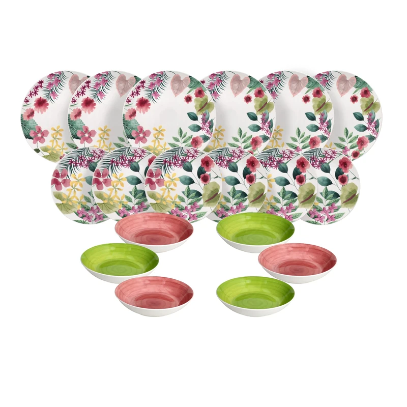 Tognana Kalima 18-Piece Dinner Set for 6 People, Porcelain, Multi-Colour