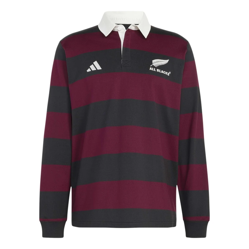 adidas Men's All Blacks Heritage Polo Shirt, Maroon/All Black, 3XL