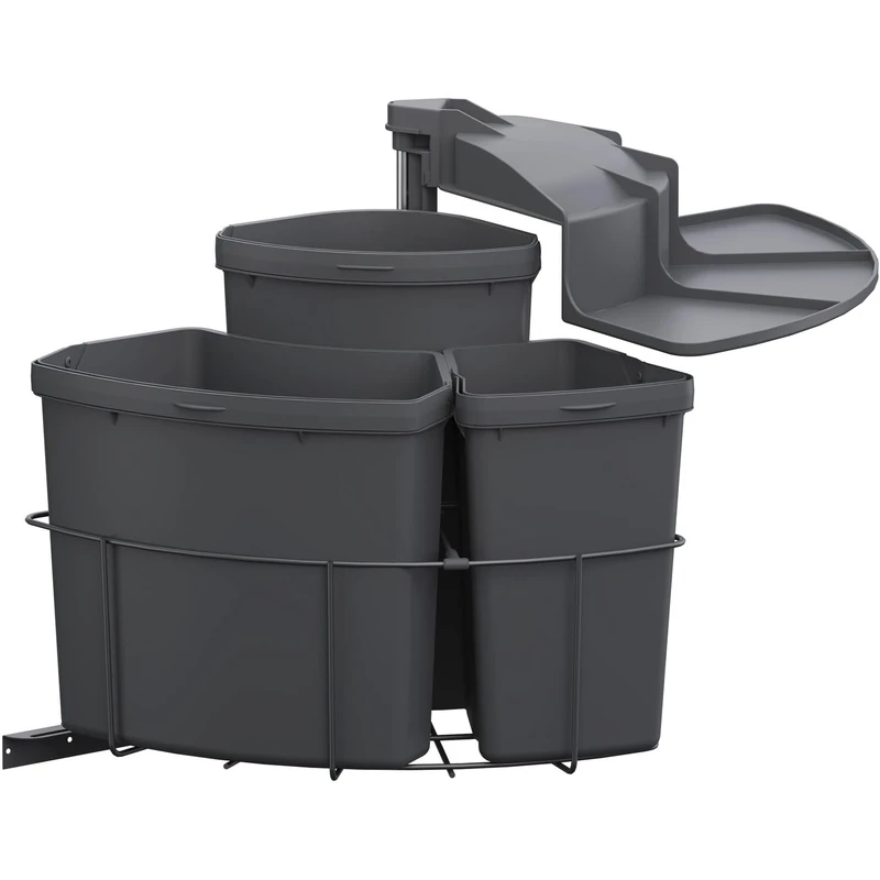 VS ENVI Centre Built-In Waste Bin with 3 Compartments Lava - Image 1