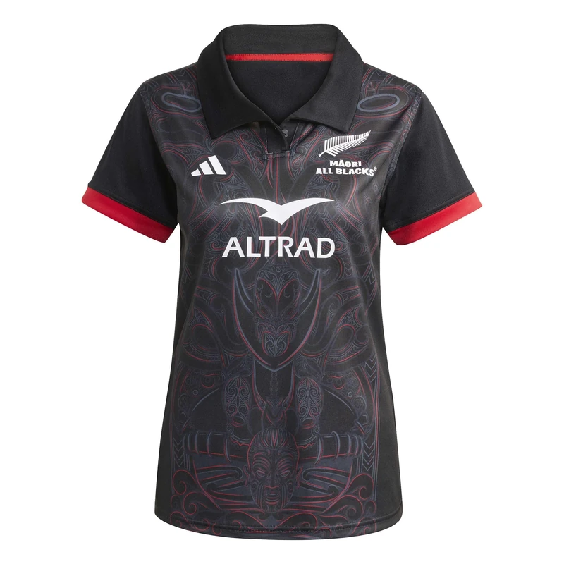 adidas Women's Maori All Blacks Home Women Shirt, All Black, 3XL - Image 1