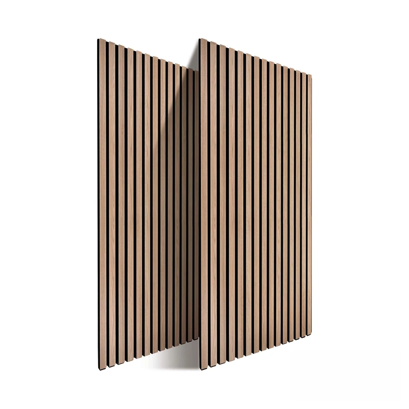 Relaxdays acoustic panels, set of 2, 120 x 60 cm, sound insulation & wall covering, oak veneer, natural - Image 1