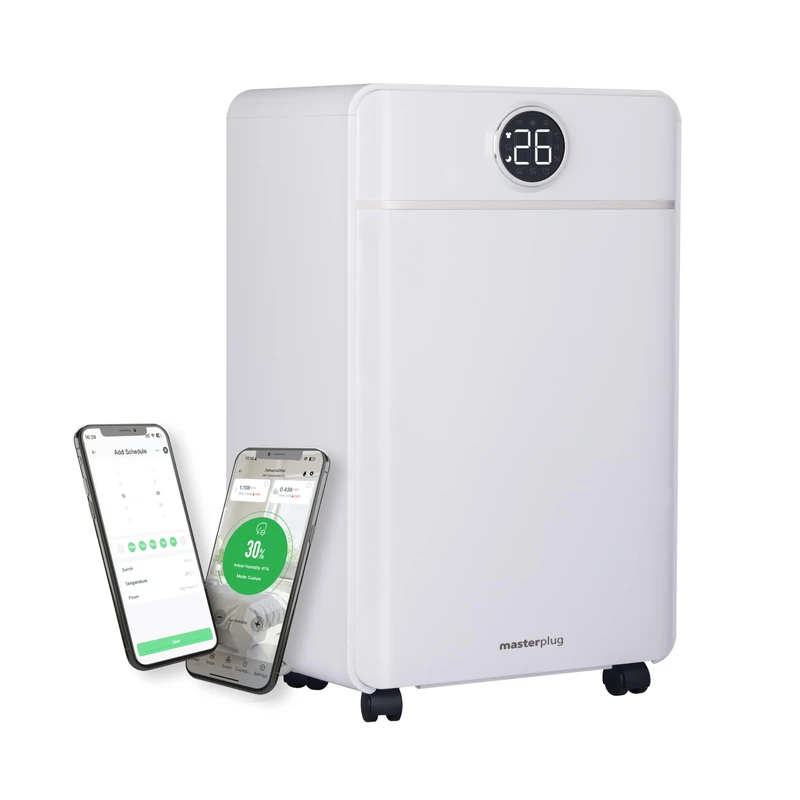 Masterplug 3 in 1 Smart Dehumidifier with Air Purifier and Ioniser, 12L, Wi-Fi App Control, Auto Defrost, Timer, Quiet Operation, Energy Saving, 4 Modes, SmartEnergy, White, 185W, DHU12W185UK - Image 1
