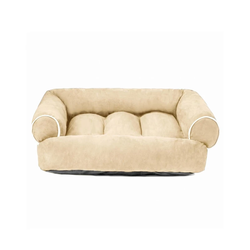 Wintem - 4XL Beige Soft Dog Sofa with Raised Edges, Anti-Stress Inner Bed for Dogs and Cats, Head and Neck Support, Daily Use, Elegant Design and Washable - Image 1