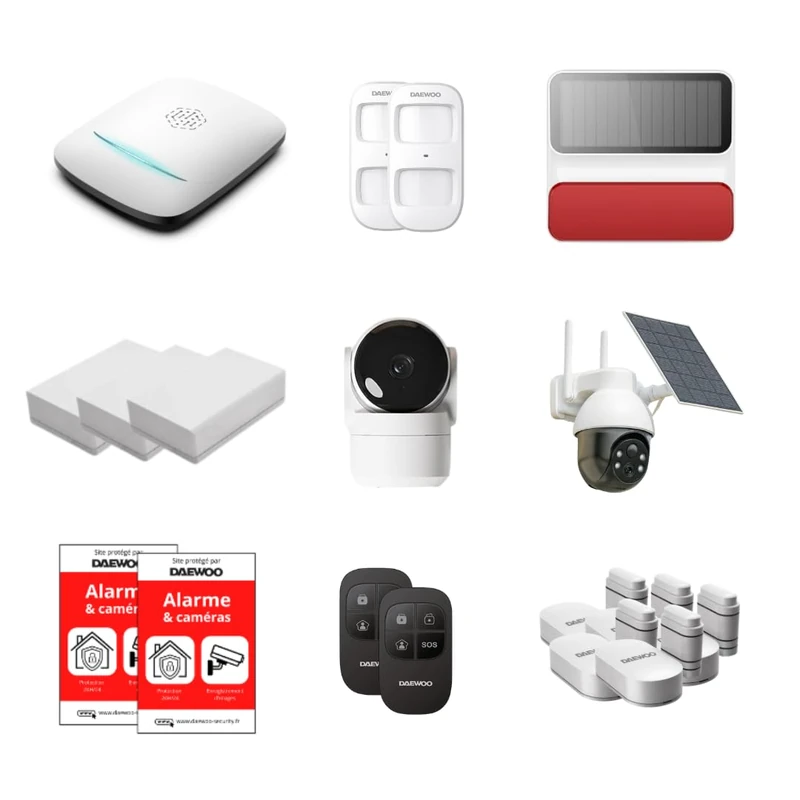 Daewoo Security - WiFi & GSM Smart Home Alarm Pack PA556Z - Wireless Security System with Indoor Camera & Solar Outdoor Camera, Siren, Zigbee Detectors – No Subscription