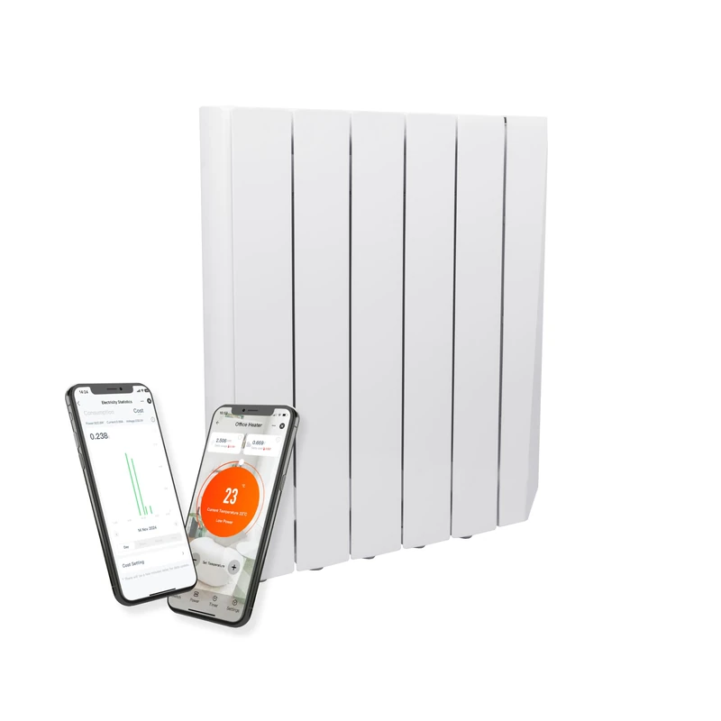 Masterplug Smart Oil-Filled Radiator, Electric Heater, Energy Saving, Wi-Fi App Control, LCD Display, Timer, Child Lock, Wall-Mounted, SmartEnergy Comfort, Grey, 1000W, OILW100G5UK