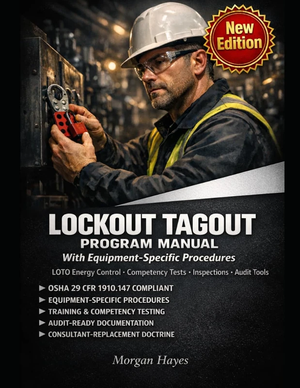 LOCKOUT TAGOUT PROGRAM MANUAL: WITH EQUIPMENT-SPECIFIC PROCEDURES — LOTO Energy Control Procedures, Competency Tests, Periodic Inspections, and Audit Tools for 29 CFR 1910.147 - Image 1