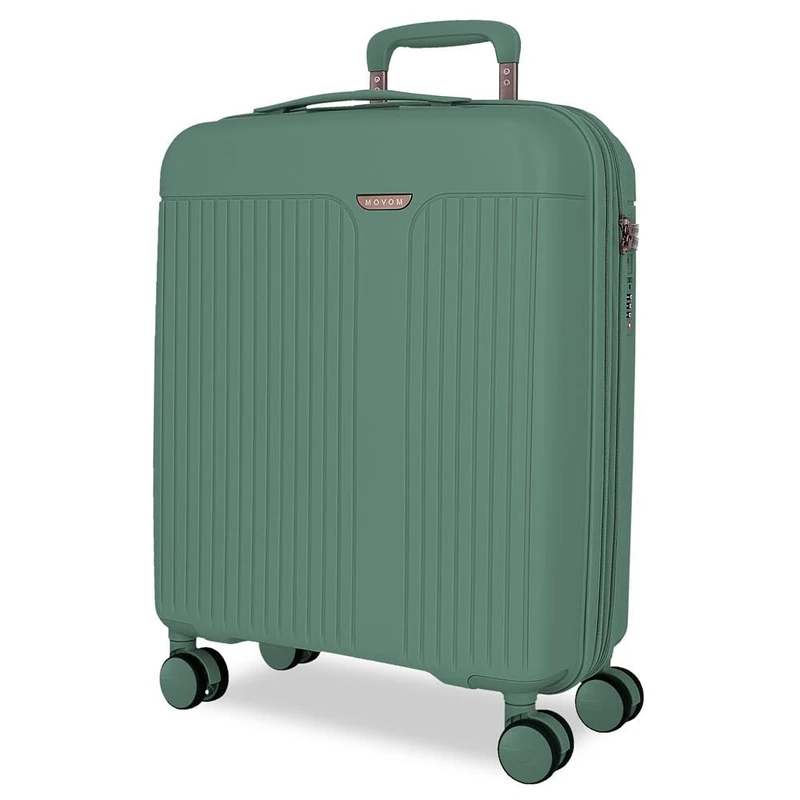 MOVOM Dark Green Cabin Case 40x55x20 cm Rigid Polypropylene Integrated TSA Closure 37L 2.8kg 4 Double Wheels Extendable Hand Luggage - Image 1