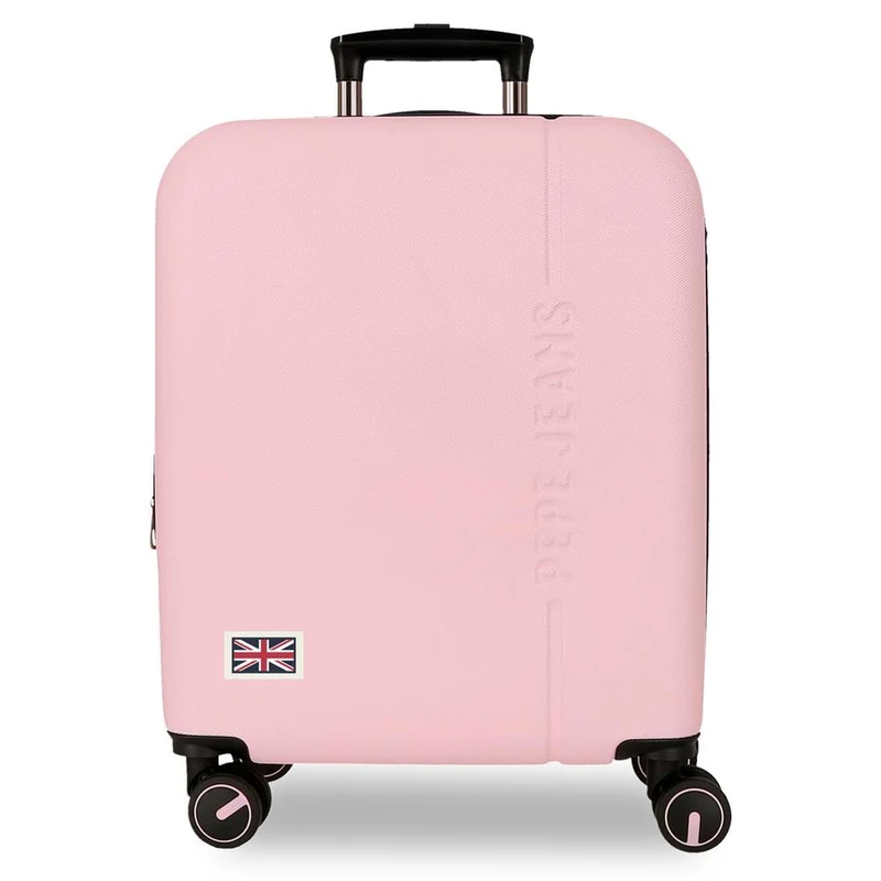 Pepe Jeans Aris Light Pink Cabin Case 40x55x20 cm Rigid ABS Combination Closure Integrated 37L 2.6kg 4 Double Wheels Hand Luggage