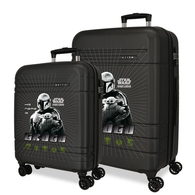 Joumma Star Wars His Name is Grogu Suitcase Set Black 55/68cm Hard ABS Closure TSA 111L 6.5kg 4 Double Wheels - Image 1