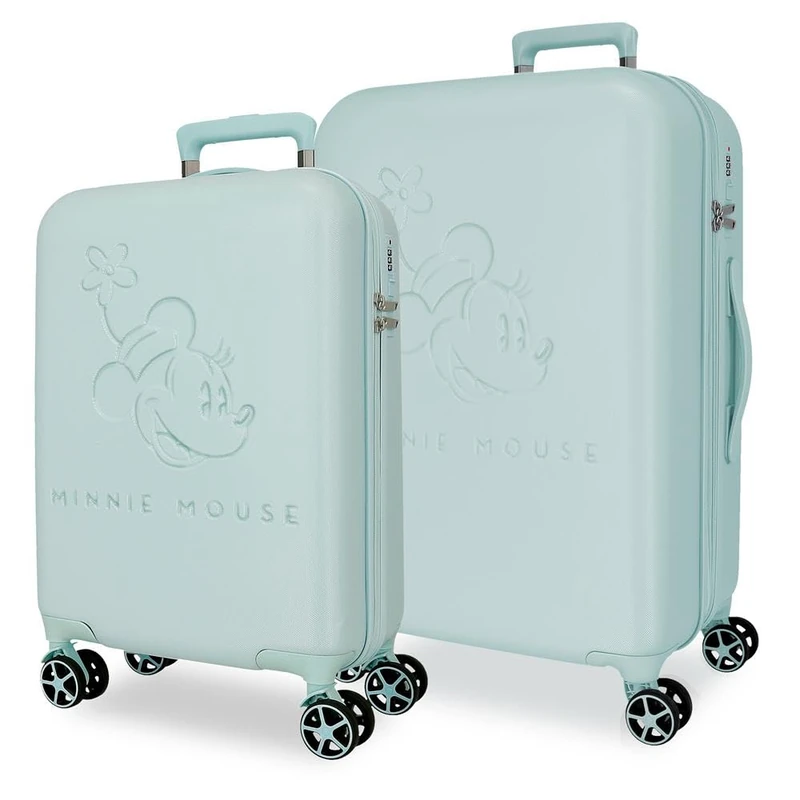 Disney Joumma Traveling with Minnie Suitcase Set Turquoise Blue 44x65x26 cm Rigid ABS Combination Lock Integrated 95L 5.8kg 4 Double Wheels Hand Luggage - Image 1