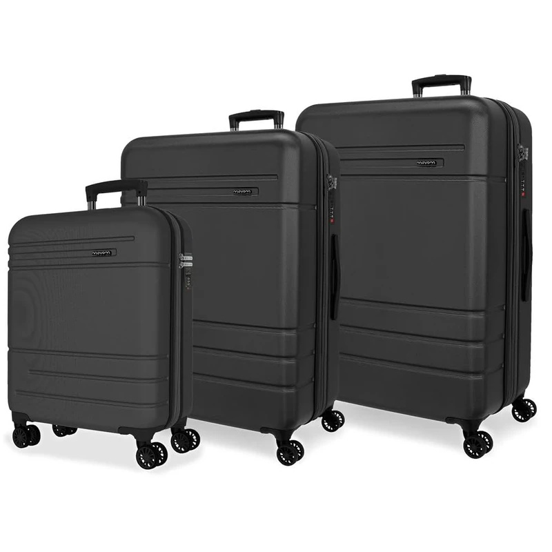 Joumma Movom Galaxy Suitcase Set Anthracite 55/68/78 cm Rigid ABS Combination Lock Integrated 221L 11.4 kg 4 Double Wheels Extendable Hand Luggage