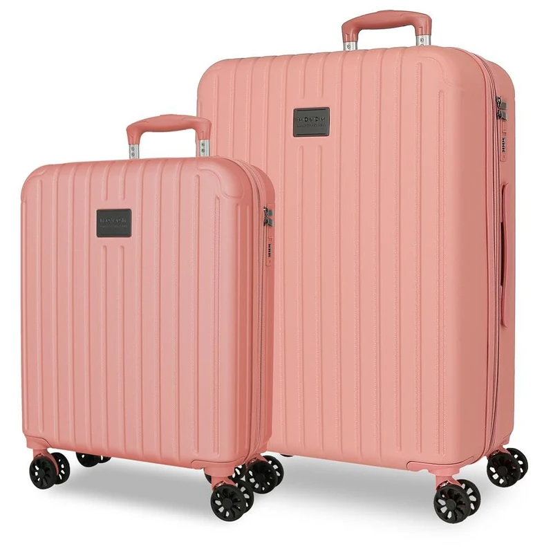 Joumma Movom Timber Nude Luggage Set 55/68 cm Rigid ABS Integrated Combination Padlock 72L 3.8kg 4 Double Wheels Extendable Hand Luggage