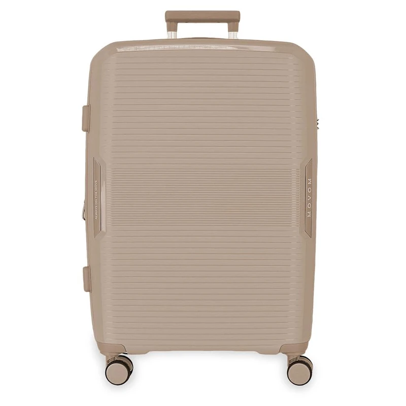 MOVOM Inari Large Champagne Suitcase 54x78x31 cm Rigid Polypropylene Integrated TSA Closure 113L 4.5 kg 4 Double Wheels Extendable - Image 1