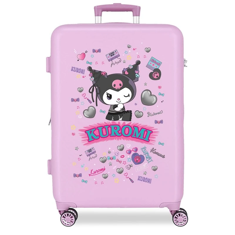 Sanrio Kuromi Retro Pop Purple Medium Suitcase 46x65x23 cm Rigid ABS Side Combination Lock 56L 3.1kg 4 Double Wheels