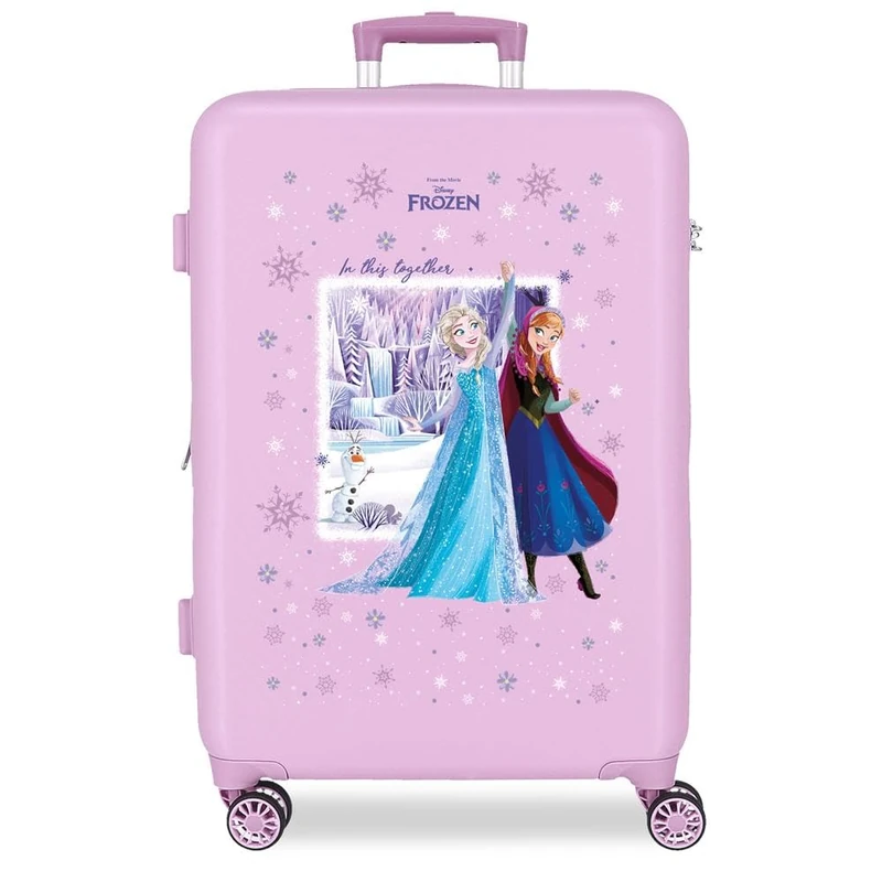 Disney Joumma Frozen in This Together Lilac Medium Suitcase 46x65x23 cm Rigid ABS Side Combination Lock 56L 3.1kg 4 Double Wheels