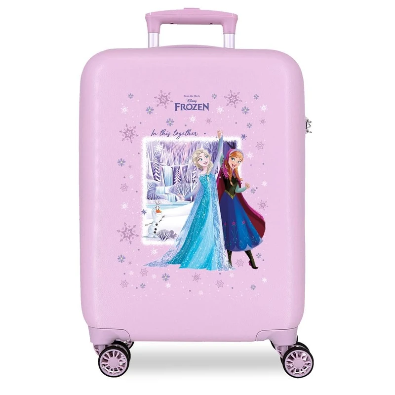 Joumma Disney Frozen in This Together Cabin Suitcase Lilac 38 x 55 x 20 cm Hard ABS Combination Lock Side 35L 2.5 kg 4 Double Wheels