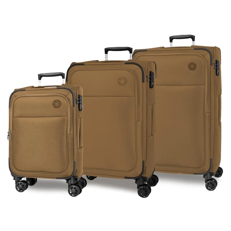 MOVOM Atlanta Champagne Luggage Set 47x77x28 cm Soft Closure TSA 179L 10.3kg 4 Double Wheels Hand Luggage