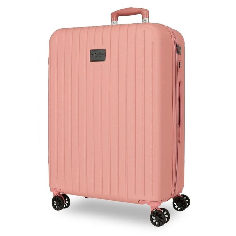 Joumma Movom Timber Medium Nude Suitcase 48x68x27 cm Rigid ABS Integrated Combination Padlock 72L 3.8kg 4 Double Wheels