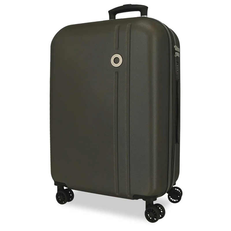 ROLL ROAD Menorca Large Suitcase Anthracite 52x75x27 cm Hard Shell ABS Combination Lock integrado 97L 4,3kg 4 Double Wheels Expandable