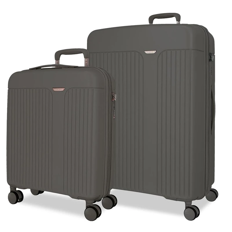 MOVOM Anthracite Luggage Set 48x68x27 cm Rigid Polypropylene Integrated TSA Closure 109L 6.6 kg 4 Double Wheels Extendable Hand Luggage