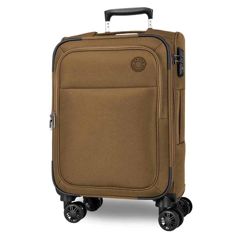 Movom Atlanta Champagne Cabin Suitcase 37x56x20 cm Soft Closure TSA 34L 2.8kg 4 Double Wheels Extendable Hand Luggage - Image 1