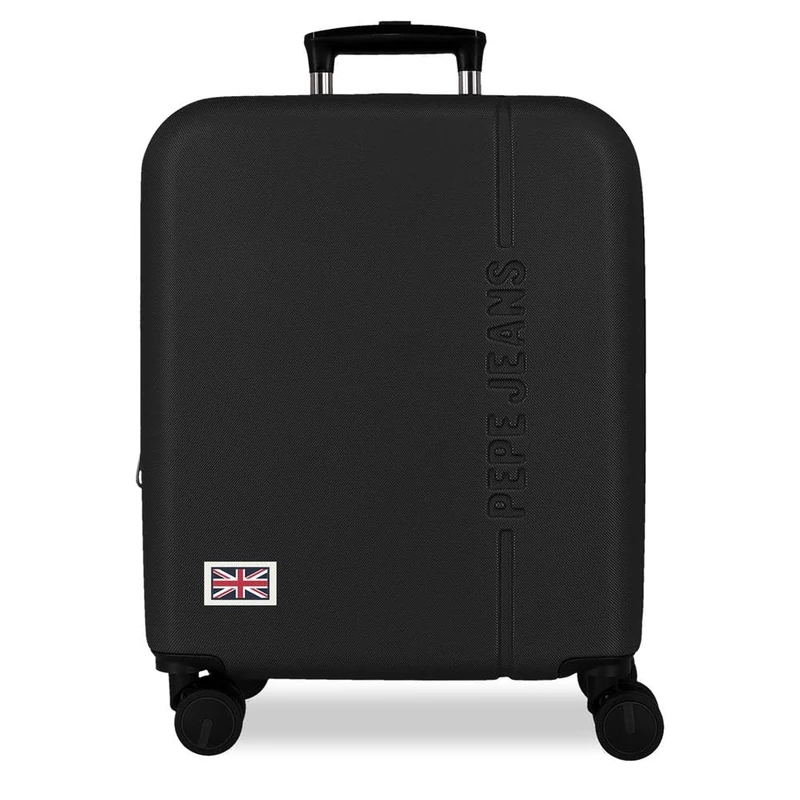 Pepe Jeans Aris Cabin Case Black 40x55x20 cm Rigid ABS Combination Lock Integrated 37L 2.6kg 4 Double Wheels Hand Luggage
