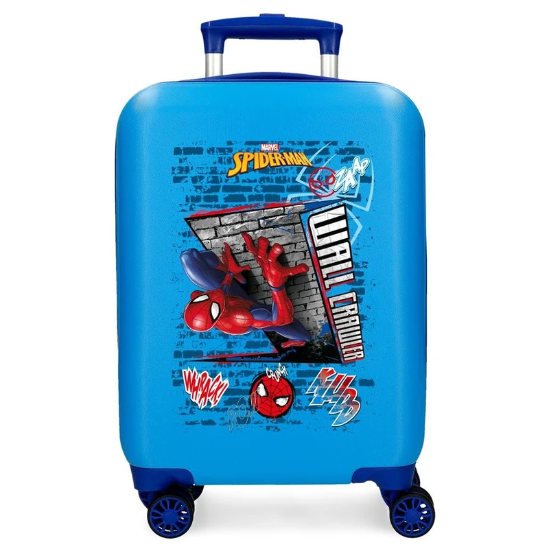 Joumma Marvel Spiderman Wall Crawler Cabin Suitcase Azulon 33 x 50 x 20 cm Rigid ABS Combination Lock Side 28.4L 2.3 kg 4 Double Wheels