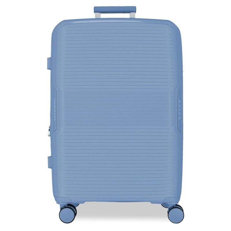 Movom Inari Large Light Blue Suitcase 54x78x31 cm Rigid Polypropylene Integrated TSA Closure 113L 4.5 kg 4 Double Wheels Extendable
