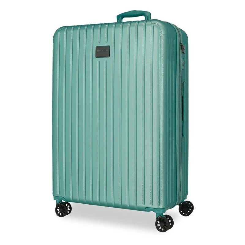 Joumma Movom Timber Medium Suitcase Turquoise Green 48x68x27 cm Rigid ABS Integrated Combination Padlock 72L 3.8kg 4 Double Wheels