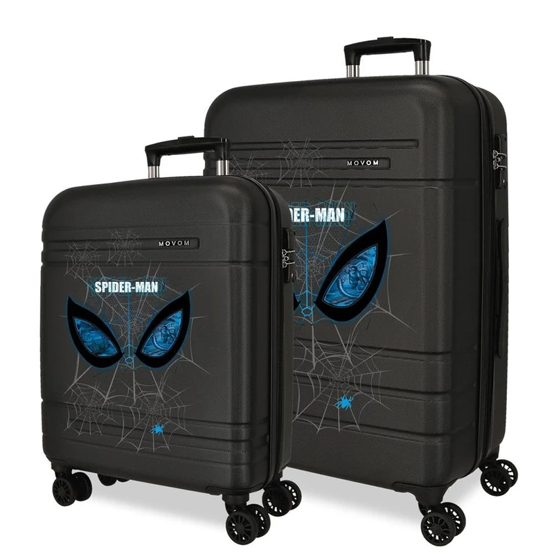 Marvel Spiderman is Watching Us Suitcase Set Black 48 x 68 x 27 cm Rigid ABS Closure TSA 111L 6.5 kg 4 Wheels Double Extendable Hand Luggage