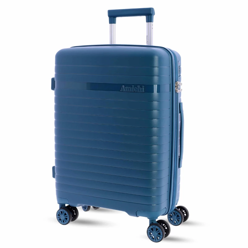AMICHI - Cabin Suitcase 55x40x20- Travel Suitcases - Suitcases Cabin Suitable for Ryannair- Trolley Luggage for Aircraft Heavy Duty with 4 Wheels of 360º and TSA Lock, Blue, 55x40x20 cm, Classic