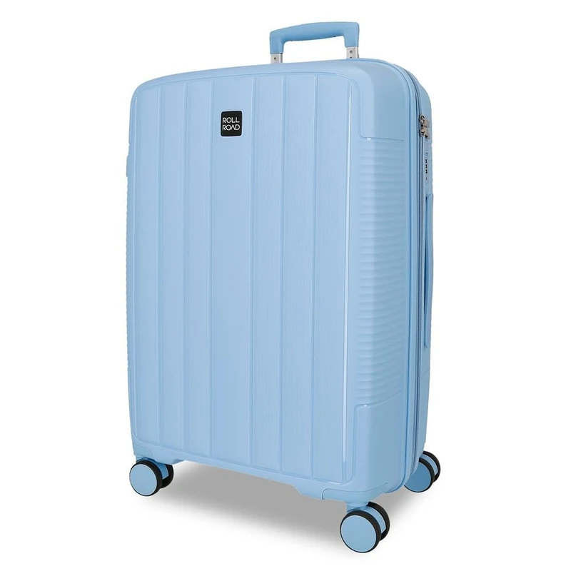 ROLL ROAD Joumma Acadia Large Light Blue Suitcase 53x75x29 cm Rigid Polypropylene Integrated Combination Padlock 105L 4.2kg 4 Double Wheels
