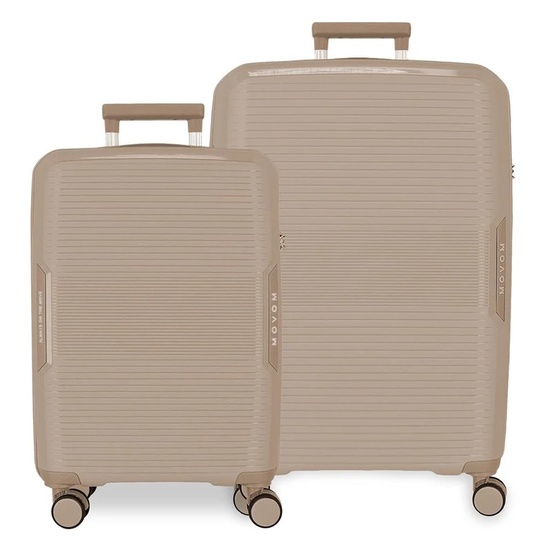 Movom Inari Champagne Luggage Set 49x68x27 cm Rigid Polypropylene Integrated TSA Closure 113L 6.1 kg 4 Double Wheels Hand Luggage - Image 1