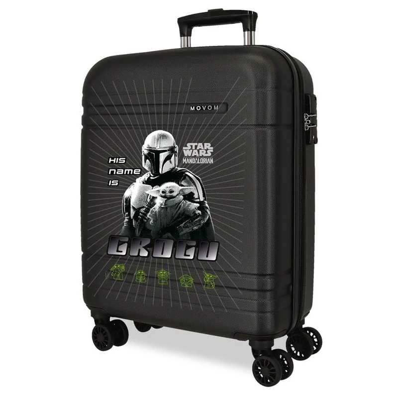 Joumma Star Wars His Name is Grogu Black Cabin Suitcase 40x55x20 cm Rigid ABS Closure TSA 37L 2.8kg 4 Double Wheels