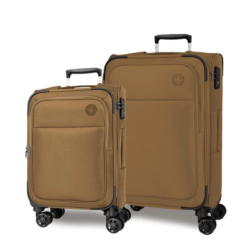 Movom Atlanta Champagne Luggage Set 42x66x25 cm Soft Closure TSA 59L 3.3kg 4 Double Wheels Extendable Hand Luggage - Image 1