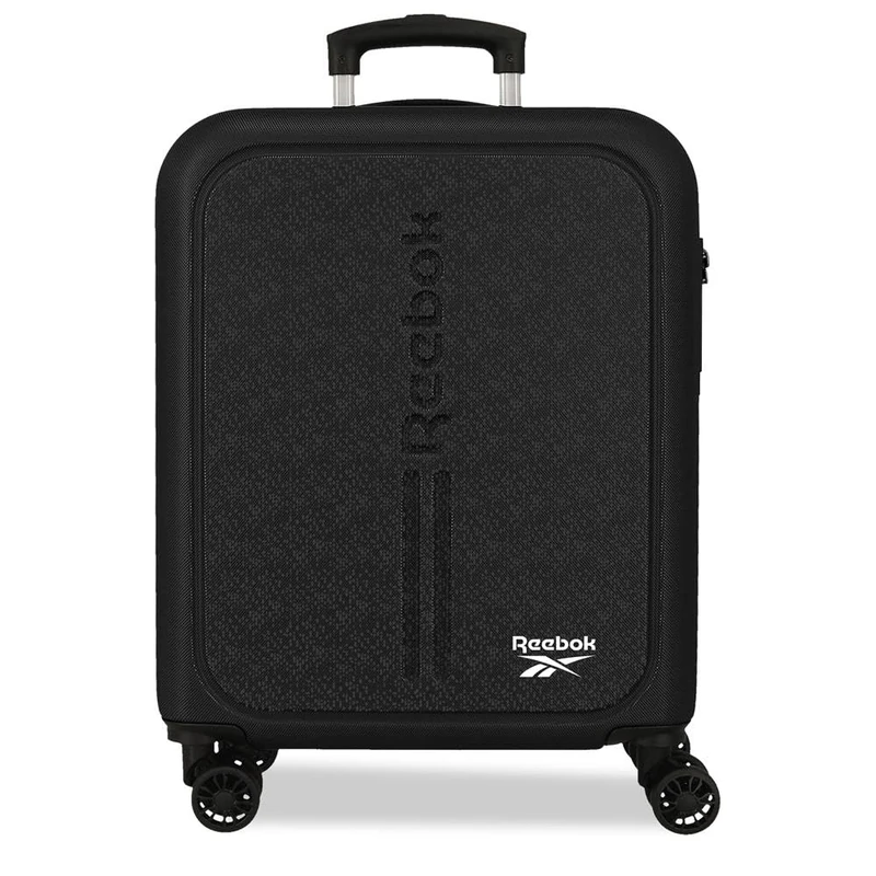 Reebok Boston Cabin Case Black 40x55x20 cm Rigid ABS Combination Lock Integrated 37L 2.6kg 4 Double Wheels Hand Luggage