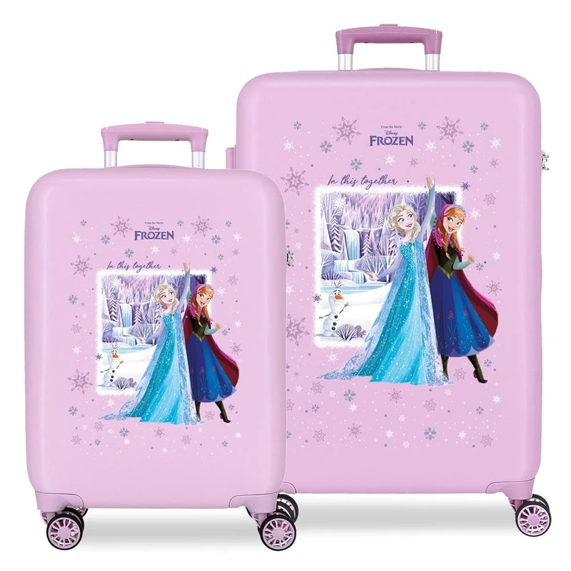 Disney Frozen in This Together Lilac Luggage Set 46x65x23 cm Rigid ABS Side Combination Closure 91L 5.6kg 4 Double Wheels Hand Luggage