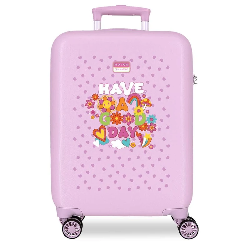 Movom Good Day Cabin Suitcase Lilac 38 x 55 x 20 cm Hard ABS Combination Lock Side 35L 2.5 kg 4 Double Wheels