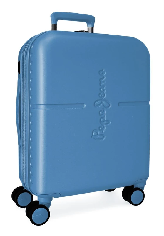 Pepe Jeans Highlight Blue Cabin Suitcase 40x55x20 cm Rigid ABS Integrated TSA Closure 3.7L 2.8kg 4 Double Wheels Extendable Hand Luggage by Joumma Bags - Image 1