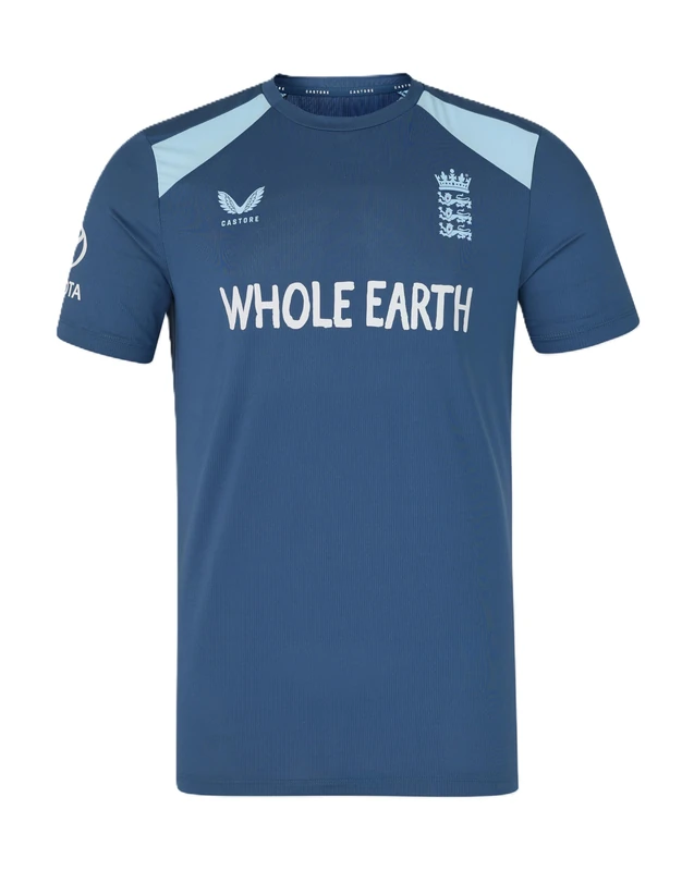 Castore England Cricket Men's Performance Short Sleeve Tee, Navy Ensign, S