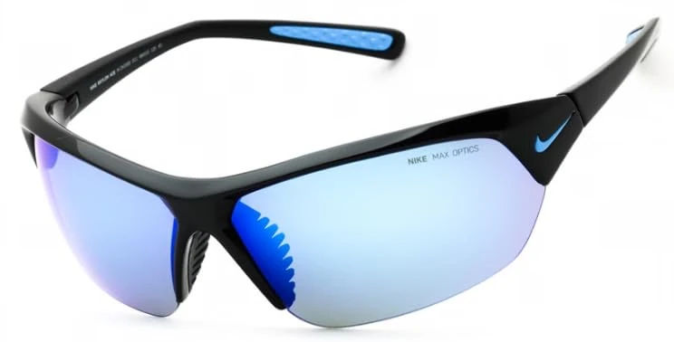 Nike Skylon Ace DV2163 Sport Sunglasses Running Training Outdoor Performance Sunglasses, Black/Blue Mirror, One Size