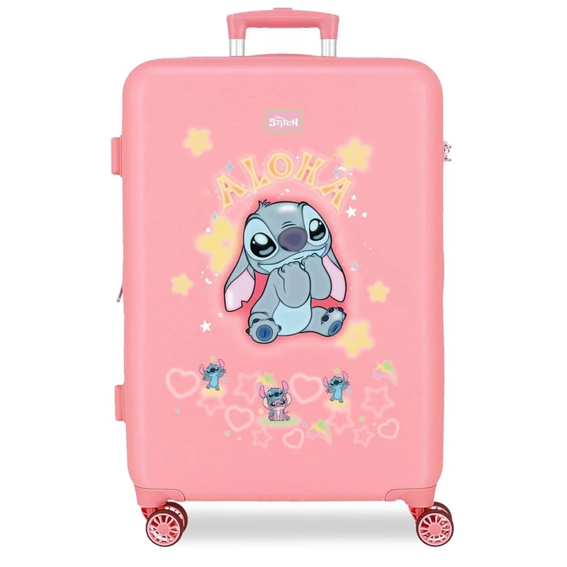 Disney Joumma Stitch You & Me Pink Medium Suitcase 46x65x23 cm Rigid ABS Side Combination Lock 56L 3.1kg 4 Double Wheels