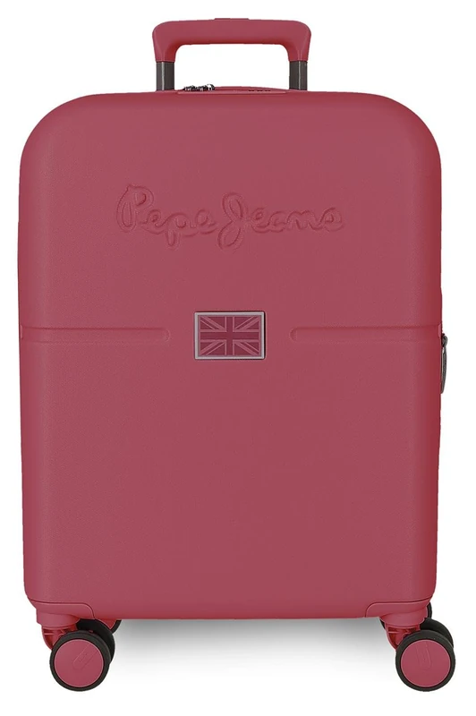 Pepe Jeans Accent Cabin Suitcase Burgundy 40x55x20 cm Rigid ABS Integrated TSA Closure 44L 2.8kg 4 Double Wheels Hand Luggage by Joumma Bags