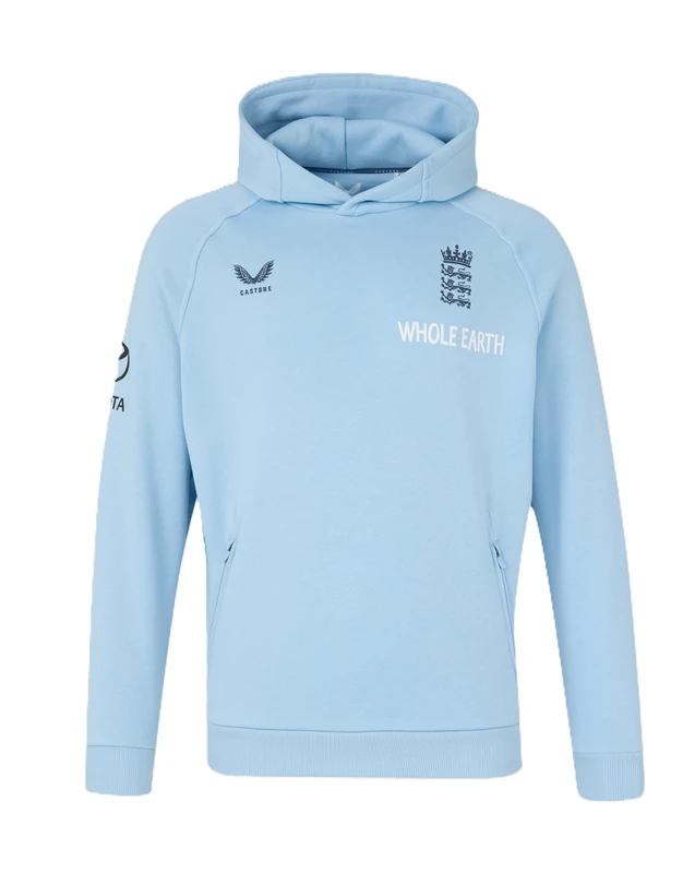 Castore England Cricket Men's Off Pitch Adapt Fleece OH Hoodie, Airy Blue, XXL