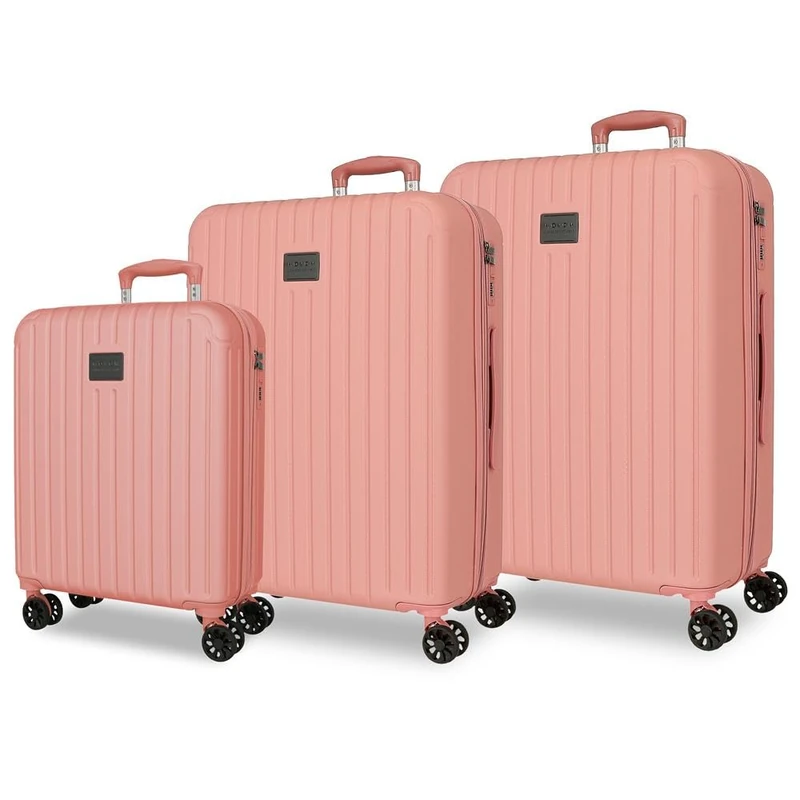 Joumma Movom Timber Nude Luggage Set 55/68/78 cm Rigid ABS Integrated Combination Padlock 217L 11.1kg 4 Double Wheels Extendable Hand Luggage