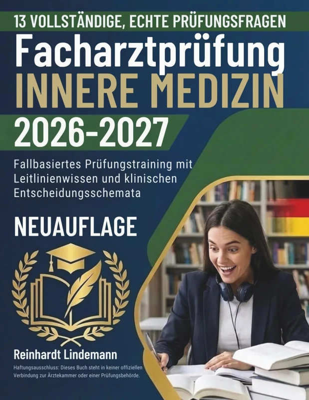 Facharztprüfung Innere Medizin 2026–2027: Fallbasiertes Prüfungstraining mit Leitlinienwissen und klinischen Entscheidungsschemata